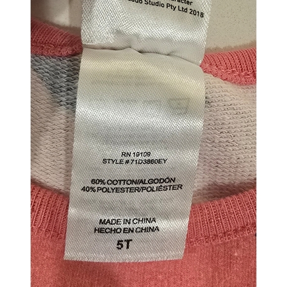 Kids Casual Dress with Bluey Cartoon Print - Pink Size 5T - Picture 4 of 5